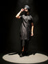 Men's Black Plain Viscose Kurta Lungi Set